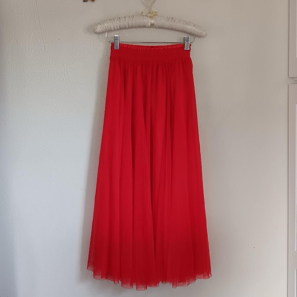 Amazon Red Maxi Skirt